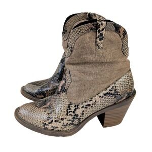 Blowfish Snake Print Ankle Boots